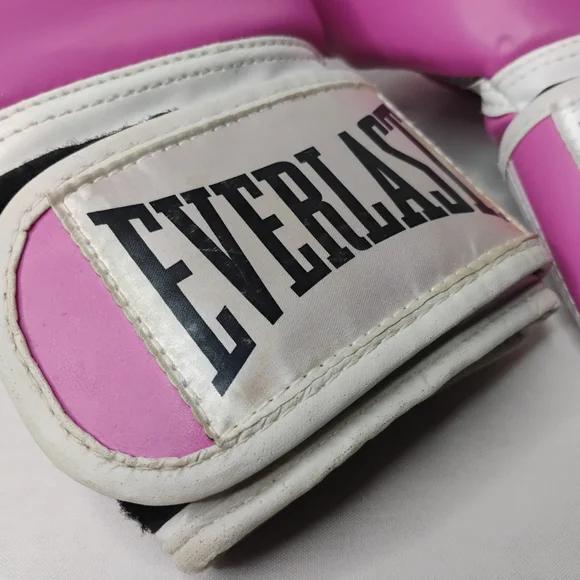 Women's Ta12 Everlast Pink Vegan Leather 12oz Boxing Gloves Training Gym Cardio - Picture 7 of 10